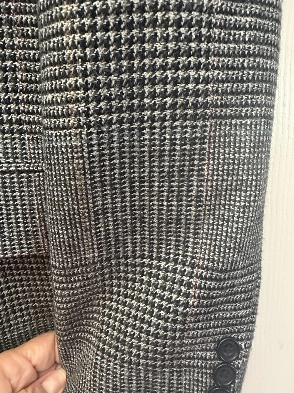 Evan Picone Gray Glen Plaid Double-Breasted Sport Coat